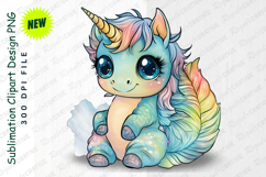 Adorable Baby Unicorn Clipart Illustration With Pastel PNG Product Image 1