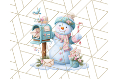 Pastel Snowman Clipart PNG, Cute Soft Winter Graphics Product Image 2