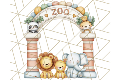 Tiny Zoo Friends Clipart, Cute Cartoon Zoo Animals PNG Product Image 2
