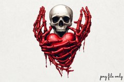 Valentines Skeleton Hand Clipart PNG Product Image 1