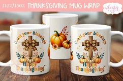 Christian mug wrap PNG for sublimation, Thanksgiving mug Product Image 2