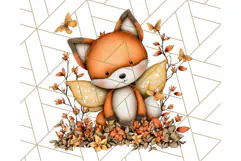 Fall Fairy Animal Clipart PNG, Woodland Creatures With Wings Product Image 2