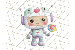Kawaii Halloween Clipart Cute Kids and Candy Elements Png Product Image 2
