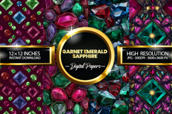 Garnet Emerald Sapphire Digital Papers - 04 variations Product Image 1