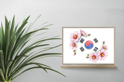 Taegeukgi Flag Frame Mugunghwa Blossom Border PNG Korean Product Image 2