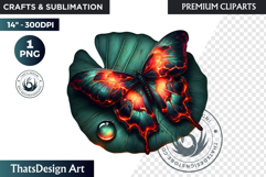 Tropical Butterfly &amp; Flower Clipart: Vibrant floral PNG Product Image 1