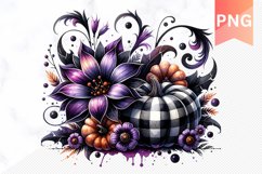 Flowers Halloween Sublimation - Flowers Clipart PNG Design Product Image 1
