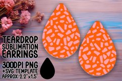 Neon Fusion Teardrop Earring Sublimation Design Product Image 1