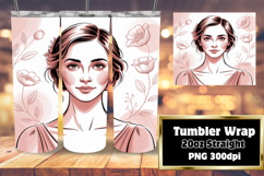 Crafty 20oz Tumbler Template , Beauty Woman Product Image 1