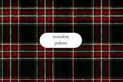 Black Red Tartan Seamless Pattern Digital Paper Plaid Product Image 1