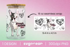 French Bulldog Can Glass PNG | Dog Mom | 16 oz Libbey Glass Product Image 2