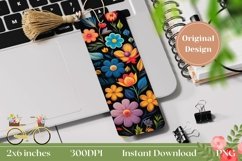 Colorful Flowers Bookmark Design, Floral Bookmark Printable Product Image 1