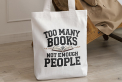 Too Many Books Not Enough People PNG | Funny Book Lover Product Image 3