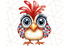 Patriotic Chicken Clipart Png, Funny 4th of July PNG Graphic Product Image 2