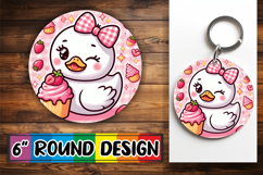 Enchanted Keychain Circle Style, Cute Goose Product Image 1