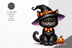 Halloween clipart, Cat clipart, Autumn clipat Product Image 1