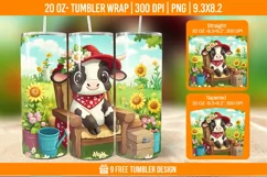 Highland Cow Tumbler Wrap Designs, Sublimation Wrap Product Image 1