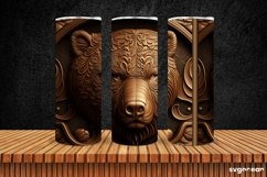 Tooled Leather Bear Tumbler | Skinny 20 oz | Sublimation Product Image 2