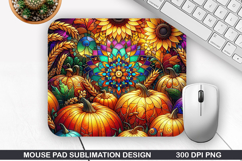 Pumpkin Mouse Pad Sublimation, Halloween Mouse Pad PNG Product Image 1