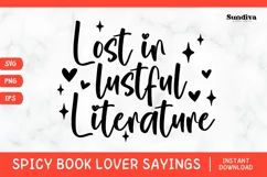Printable Spicy Book Lover SVG | Lost In Lustful Literature Product Image 1