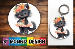 Whimsical Round Cat Sublimation Design Product Image 1