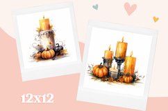 Watercolor Halloween Candle Clipart Bundle Product Image 3