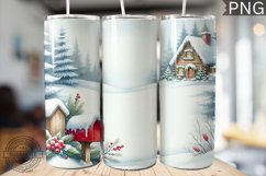 Christmas Watercolor Tumbler Wrap - Christmas PNG Design Product Image 1