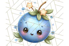 Fruit Doodles Clipart, Cute Cartoon Fruit PNG, Kawaii Food Product Image 2