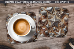 Christmas Coaster Sublimation, Christmas Coaster PNG Design Product Image 1