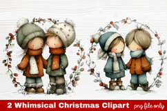 2 Whimsical Christmas Clipart | Cute Holiday PNG Set Product Image 1