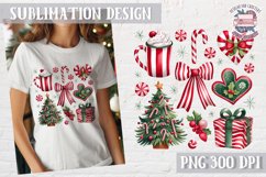 Christmas Coquette Bow PNG Holidays Funny Watercolor Product Image 1