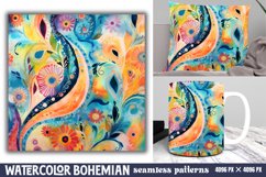 Seamless Watercolor Bohemian Patterns Background Product Image 1