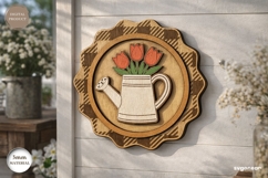 Spring Watering Can Wall Sign Laser Cut | Wall Decor | SVG Product Image 2