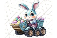 Pastel Easter Construction Clipart, Bunny Truck PNG Product Image 18