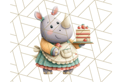 Cozy Safari Baking Animals PNG, Cute Jungle Kitchen Art Product Image 2