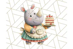 Cozy Safari Baking Animals PNG, Cute Jungle Kitchen Art Product Image 2