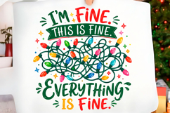 I’m Fine Tangled Christmas Lights PNG Product Image 1