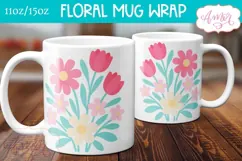 Spring floral mug wraps sublimation PNG, whimsical mug png Product Image 5
