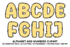 Daffodil Floral Patchwork Alphabet PNG Clipart 300 DPI Product Image 2