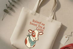 Raised on Sweet Tea &amp; Cattle Png Western Cowgirl Sublimation Product Image 6