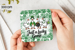 Just a Lucky Goose Funny Square Coaster PNG Sublimation Desi Product Image 1