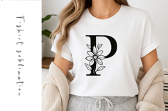 Alphabet, Letters, Monogram, Black flowers Product Image 1