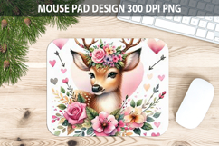 Watercolor Deer Mouse Pad Sublimation - Valentines Png Product Image 1