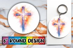 Colorful Faith Cross Circular Keychain Product Image 1
