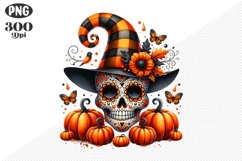 Halloween Skull Sublimation - Clipart PNG Design Product Image 1