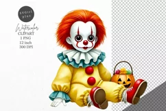 Halloween clipart, Clown clipart, Doll clipart, Product Image 1