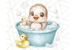 Farm Animal Babies in Bubble Bath PNG, Nursery Clipart Product Image 2