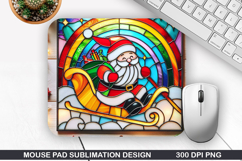 Santa Mouse Pad Sublimation, Christmas Mouse Pad PNG Design Product Image 1