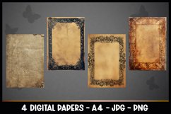 4 Vintage Digital Papers I Junk Journal Pages Product Image 2