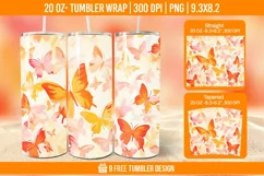 3D Cute Butterfly Tumbler Wrap Designs, Sublimation Wrap Product Image 1